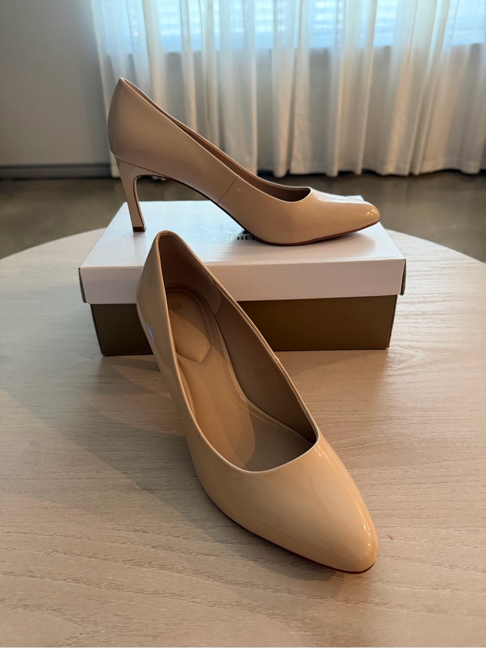 Giani Bernini Nude Patent Pointed-Toe Pumps
